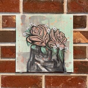 The Centrepiece of Roses Acrylic on Canvas